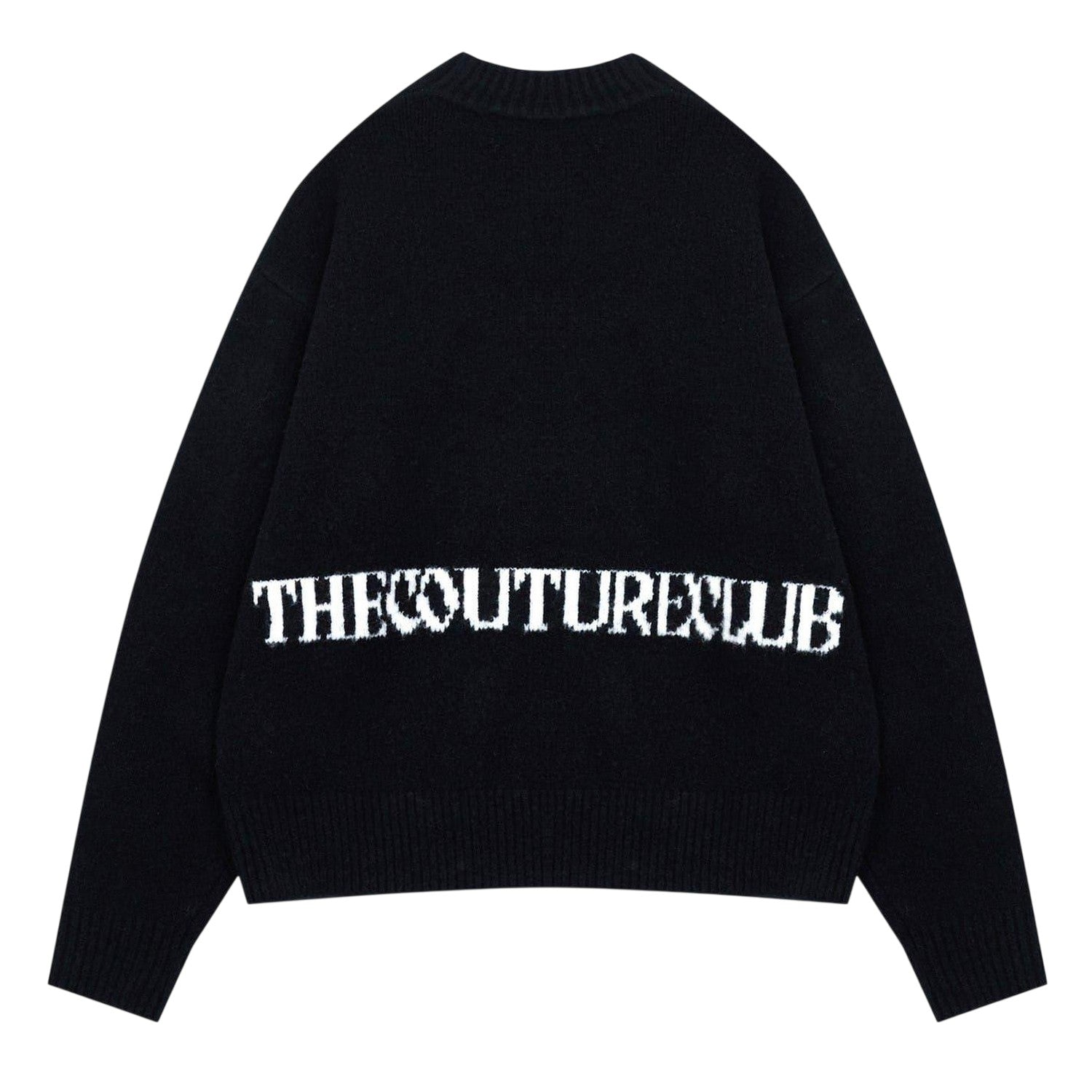 Black - Back - Couture Mens Copyright Brushed Relaxed Fit Jumper