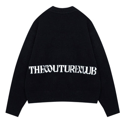 Black - Back - Couture Mens Copyright Brushed Relaxed Fit Jumper