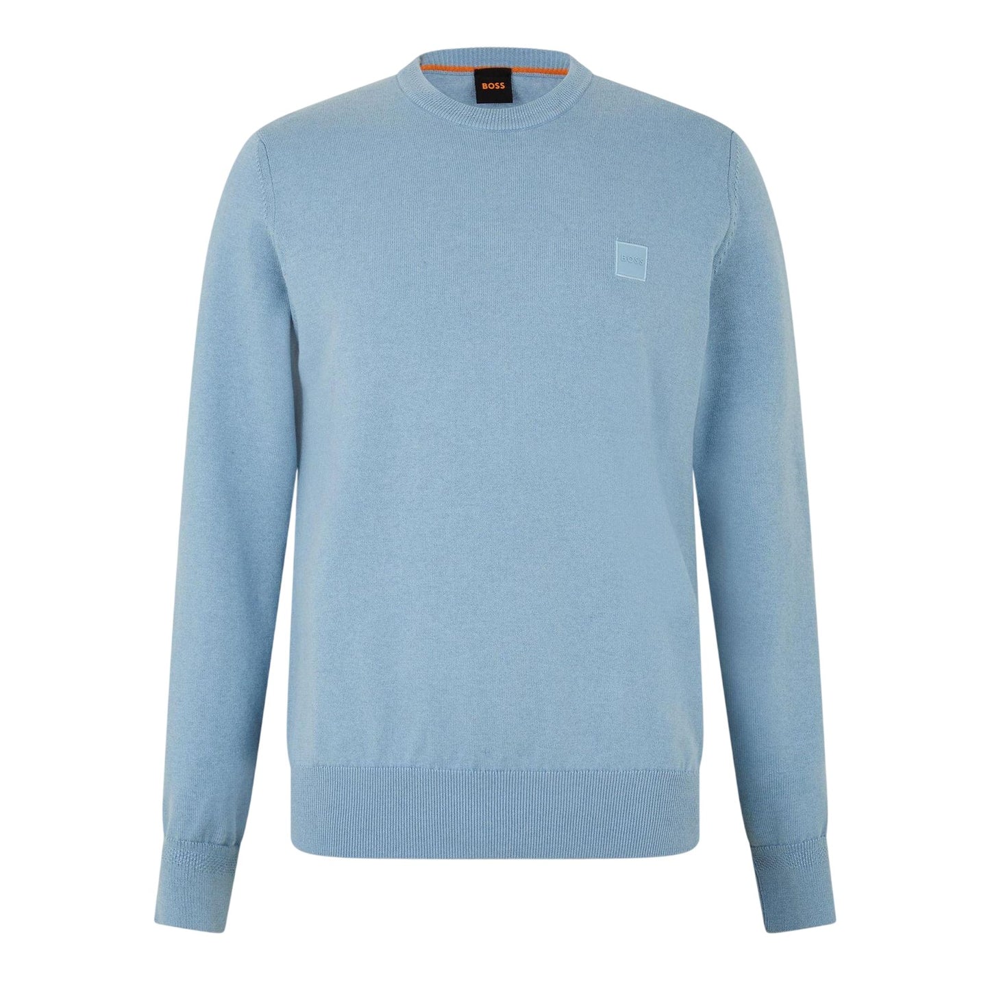 Pastel Blue - Front - Boss Mens Kanovano Crew Neck Jumper