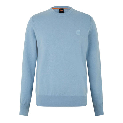 Pastel Blue - Front - Boss Mens Kanovano Crew Neck Jumper