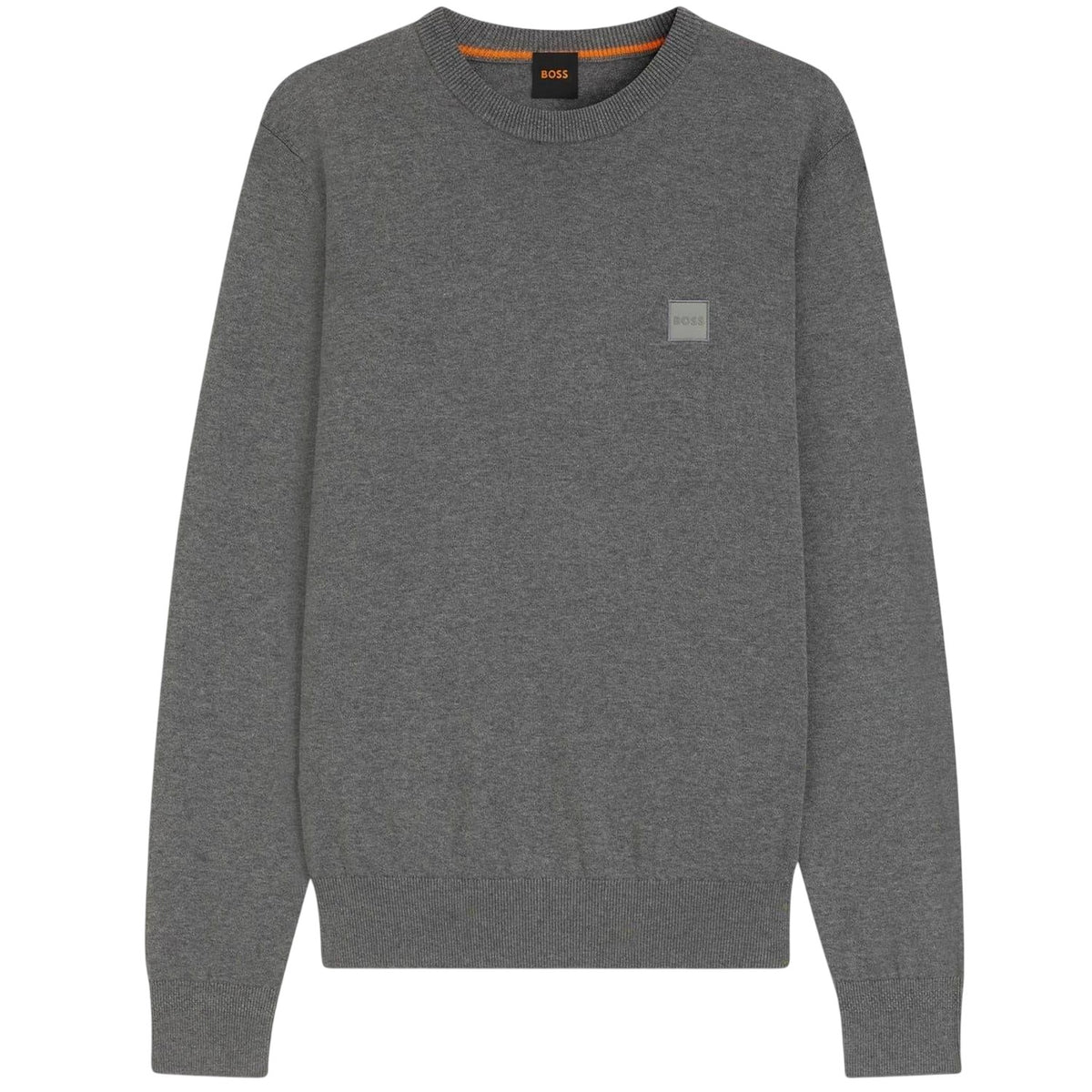 Silver Grey - Front - Boss Mens Kanovano Crew Neck Jumper