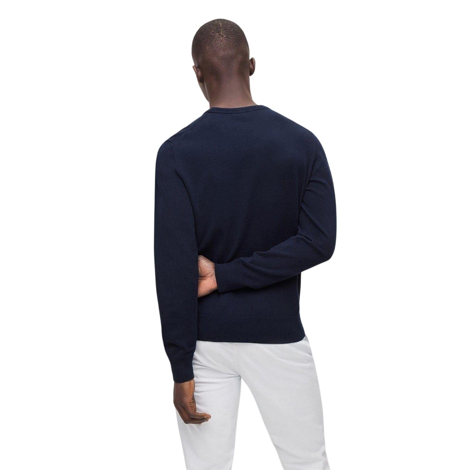Dark Blue - Back - Boss Mens Kanovano Crew Neck Jumper