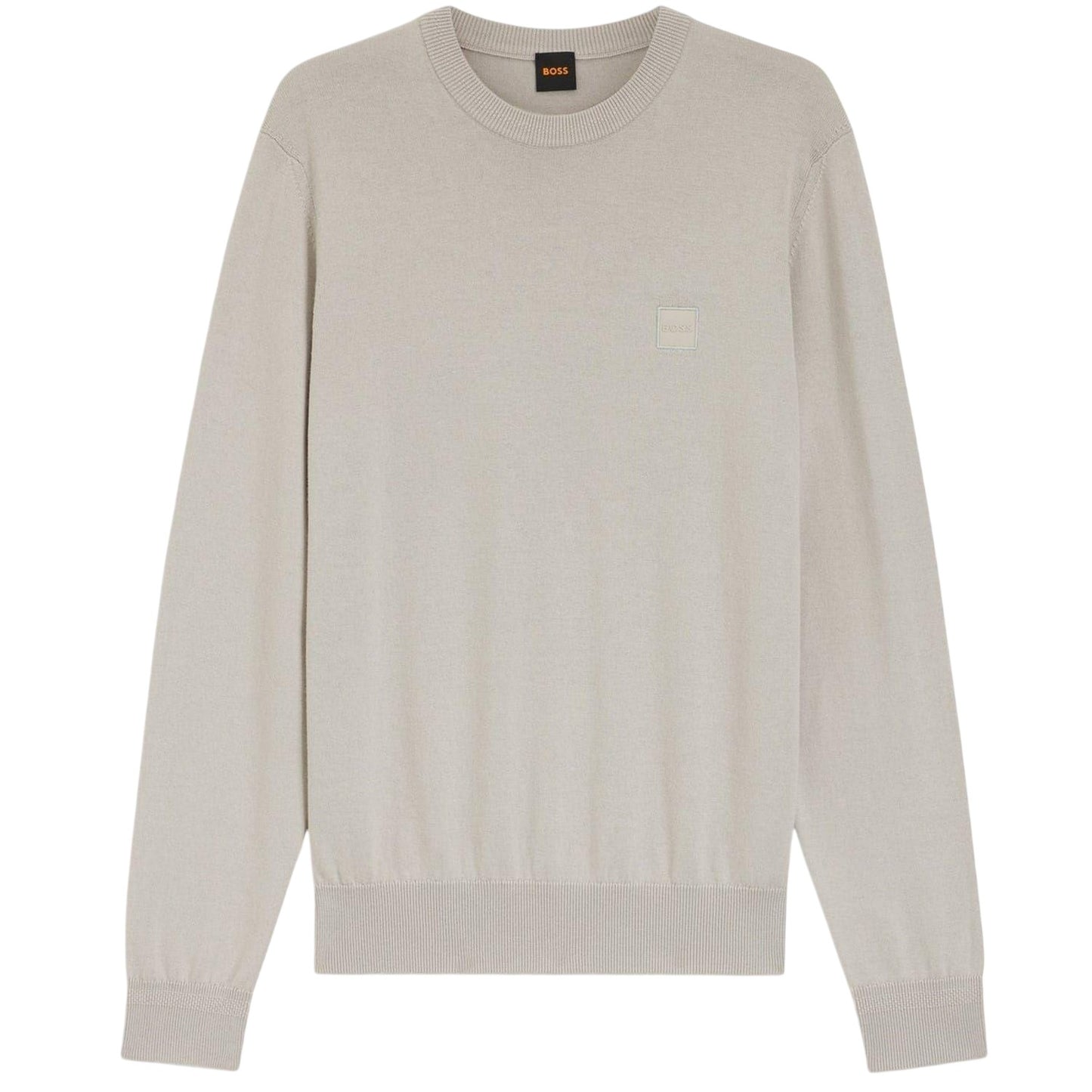 Grey - Front - Boss Mens Kanovano Crew Neck Jumper
