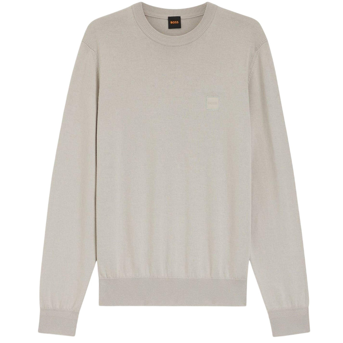 Grey - Front - Boss Mens Kanovano Crew Neck Jumper