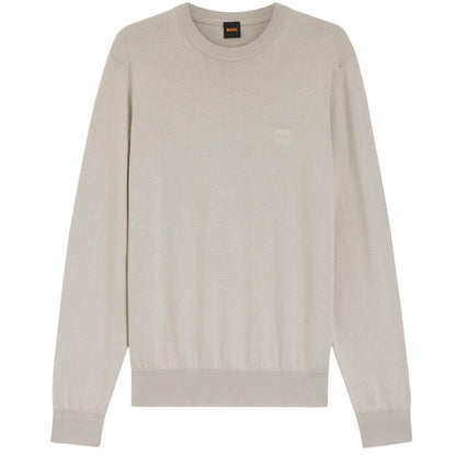 Grey - Front - Boss Mens Kanovano Crew Neck Jumper