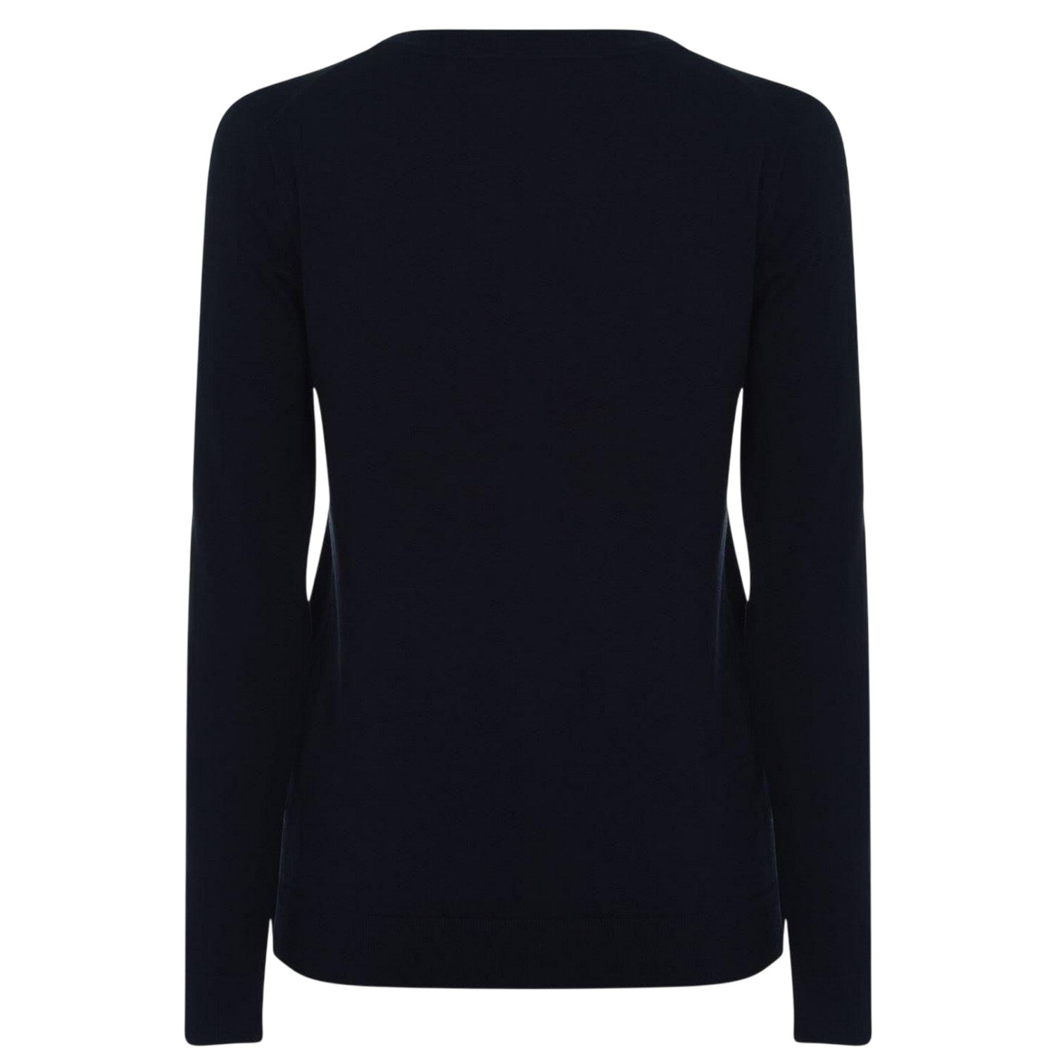 Navy - Back - Tommy Hilfiger Womens-Ladies Cotton V Neck Sweater Top