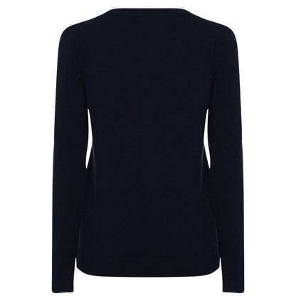 Navy - Back - Tommy Hilfiger Womens-Ladies Cotton V Neck Sweater Top