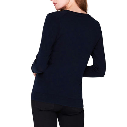 Navy - Lifestyle - Tommy Hilfiger Womens-Ladies Cotton V Neck Sweater Top