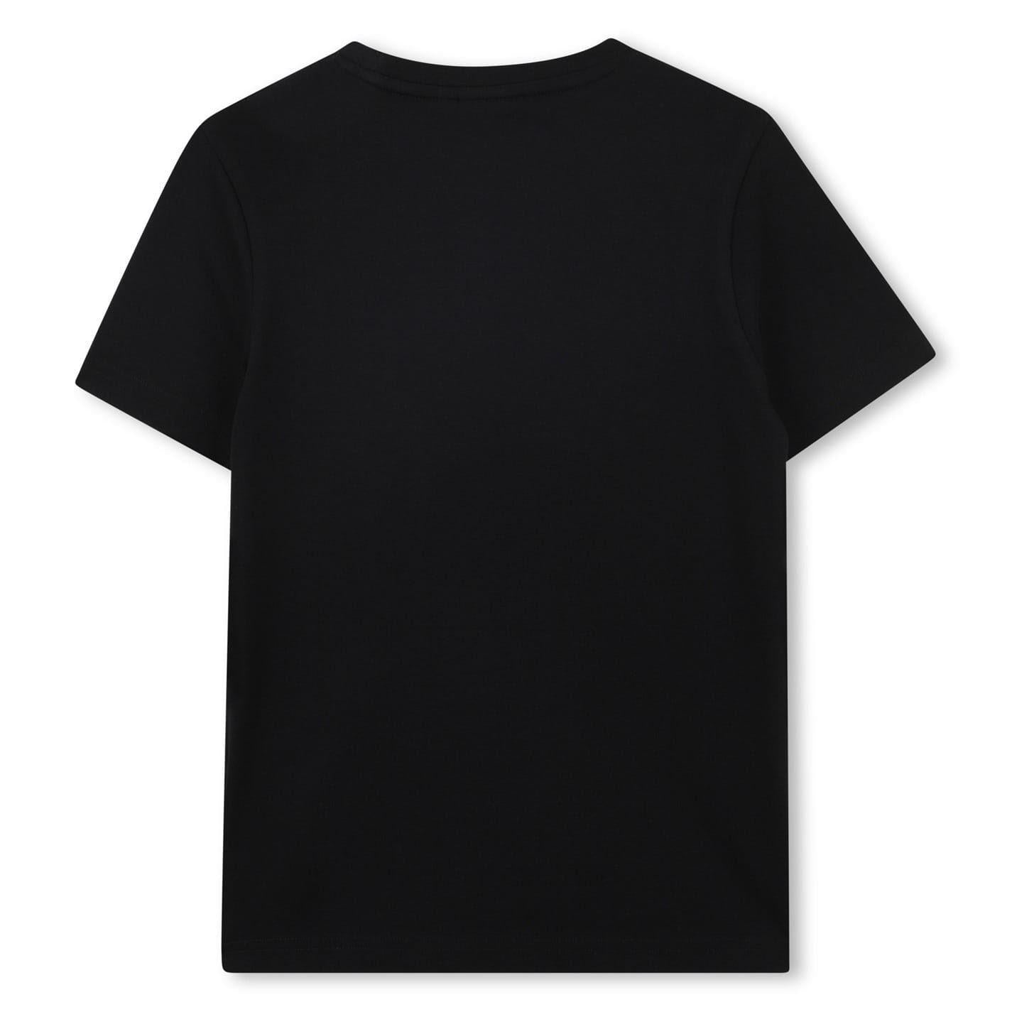 Black - Back - Boss Childrens-Kids Logo Printed Regular T-Shirt