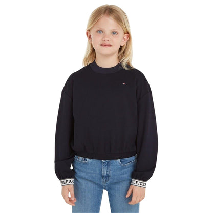 Desert Sky - Side - Tommy Hilfiger Childrens-Kids Tape Crew Neck Jumper