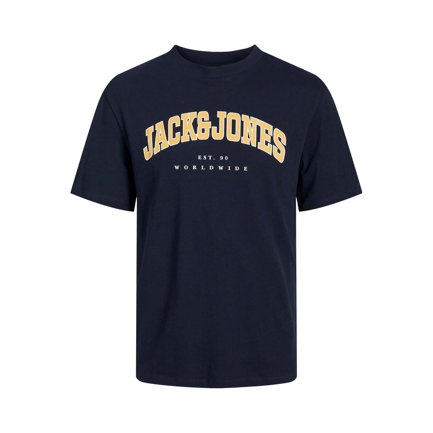 Navy Blazer - Front - Jack And Jones Mens Varsity Cotton Plus T-Shirt