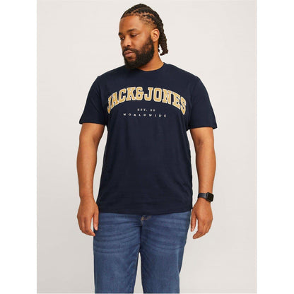 Navy Blazer - Back - Jack And Jones Mens Varsity Cotton Plus T-Shirt