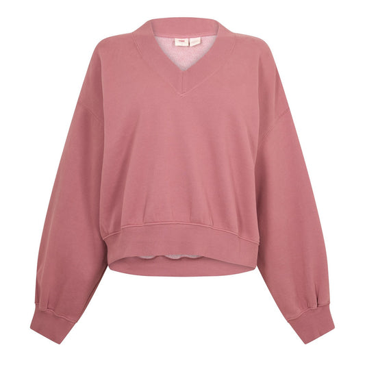 Muted Berry - Front - Levis Womens-Ladies Fleece V Neck Sweatshirt