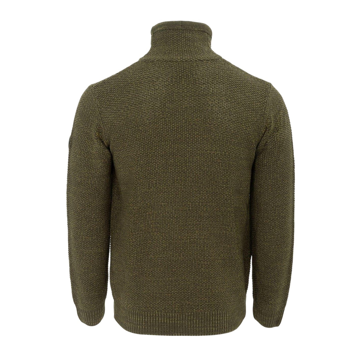Khaki Green - Back - Firetrap Mens Marl Cowl Neck Jumper