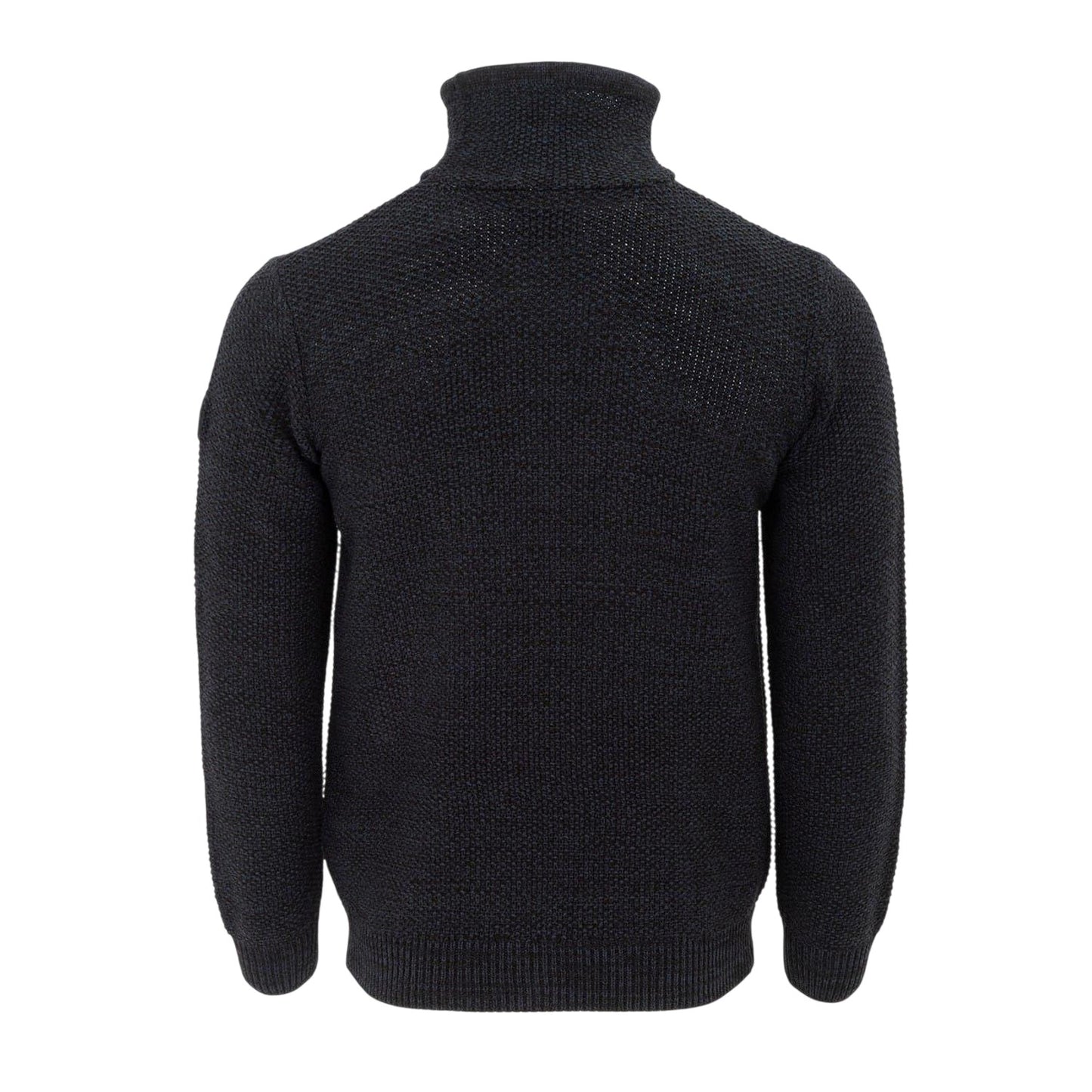 Navy - Back - Firetrap Mens Marl Cowl Neck Jumper
