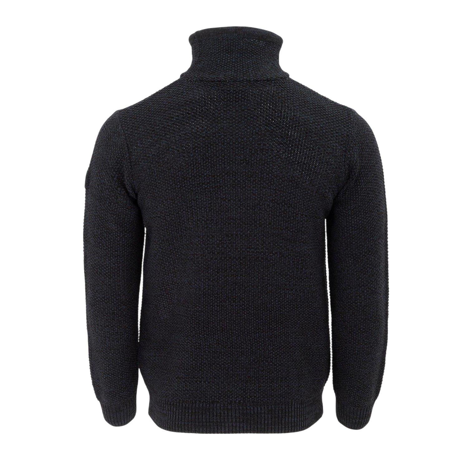Navy - Back - Firetrap Mens Marl Cowl Neck Jumper