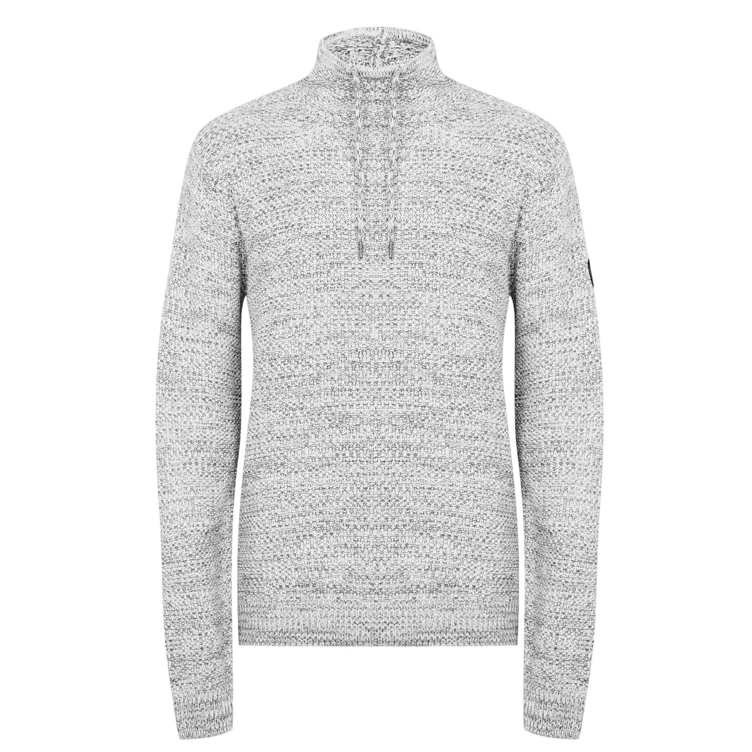 Grey Marl - Front - Firetrap Mens Marl Cowl Neck Jumper