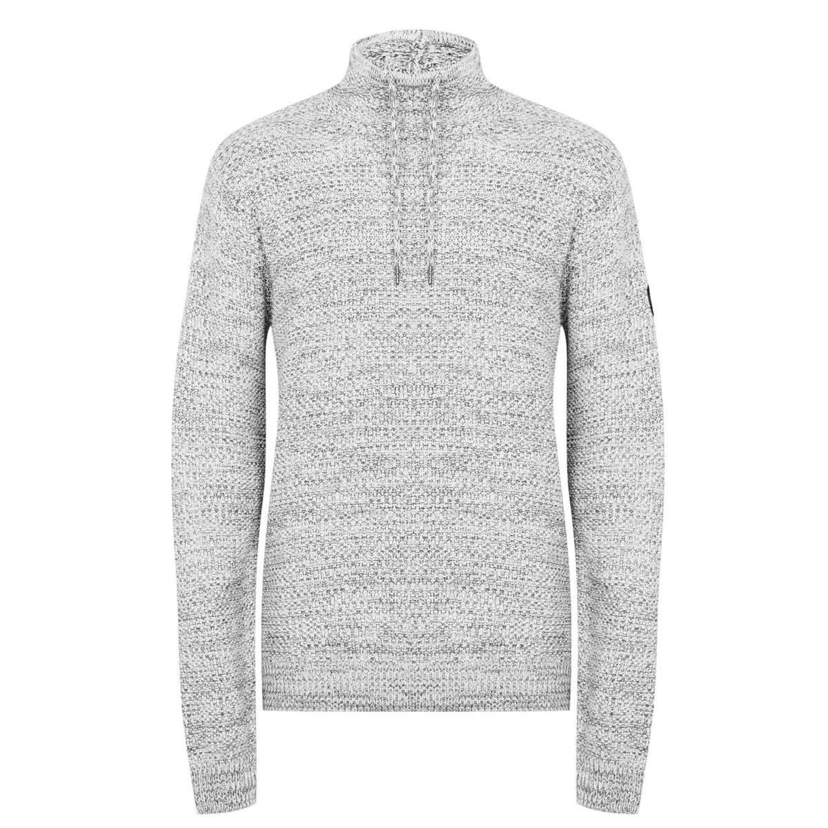 Grey Marl - Front - Firetrap Mens Marl Cowl Neck Jumper