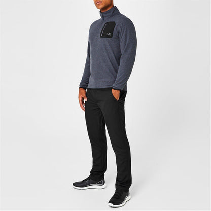Charcoal Marl - Back - Calvin Klein Mens Planet Zip Pocket Golf Fleece