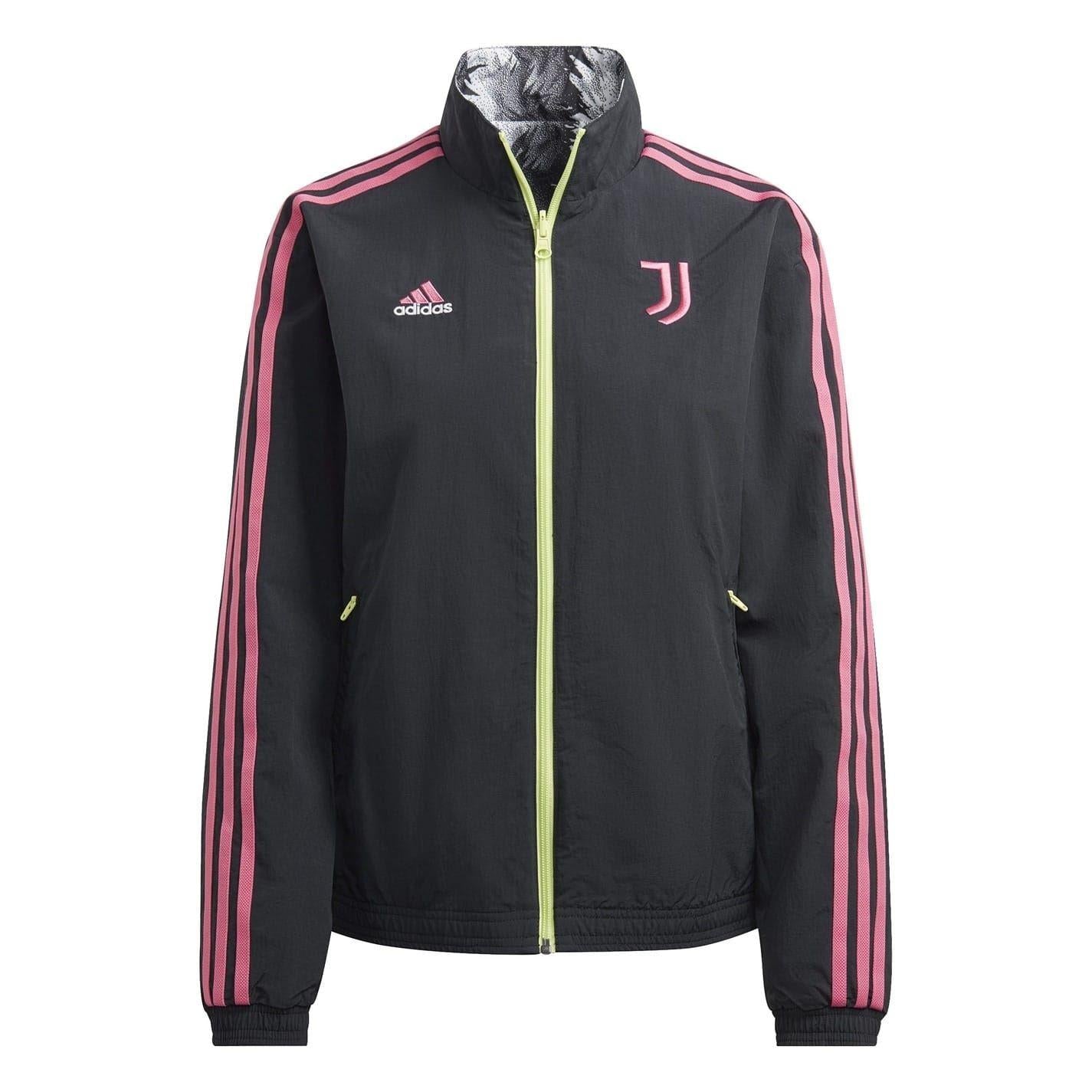 Black - Back - Adidas Womens-Ladies Juventus FC Anthem Jacket