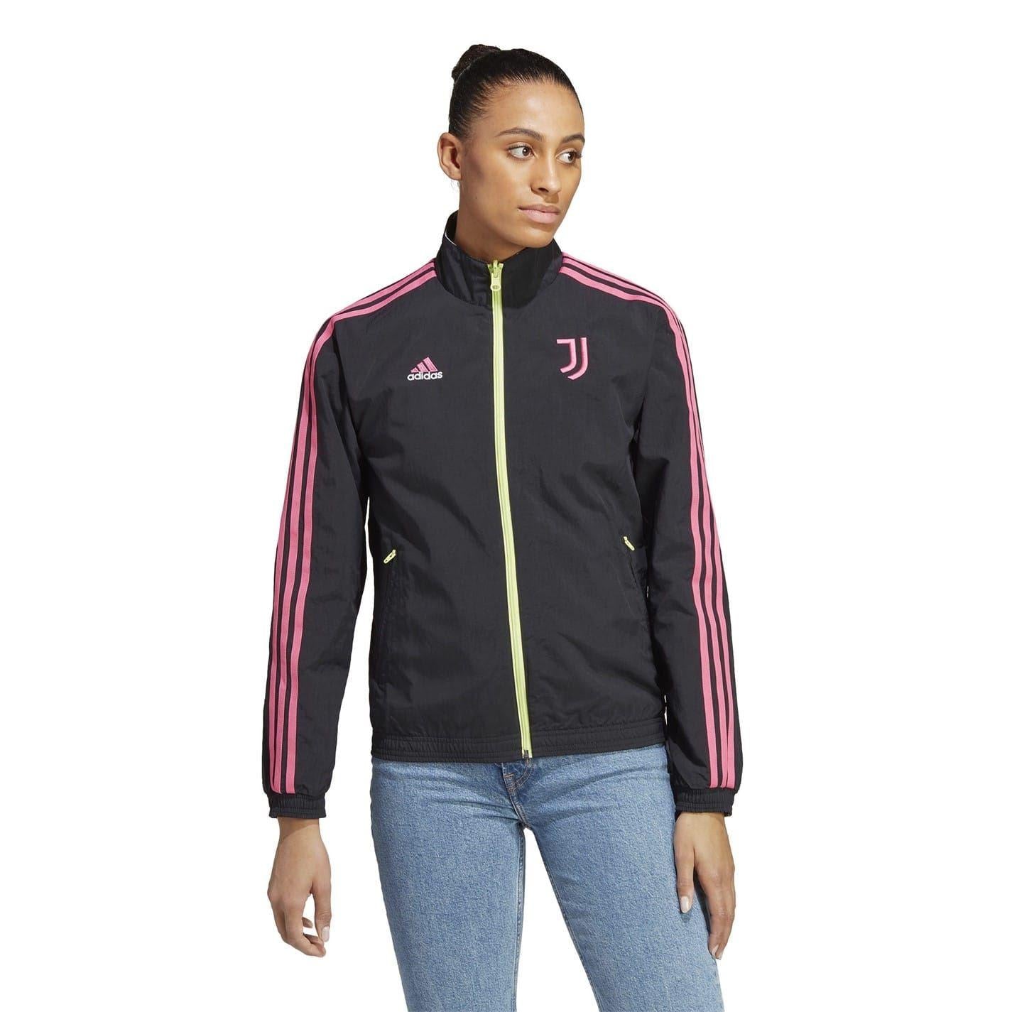 Black - Pack Shot - Adidas Womens-Ladies Juventus FC Anthem Jacket