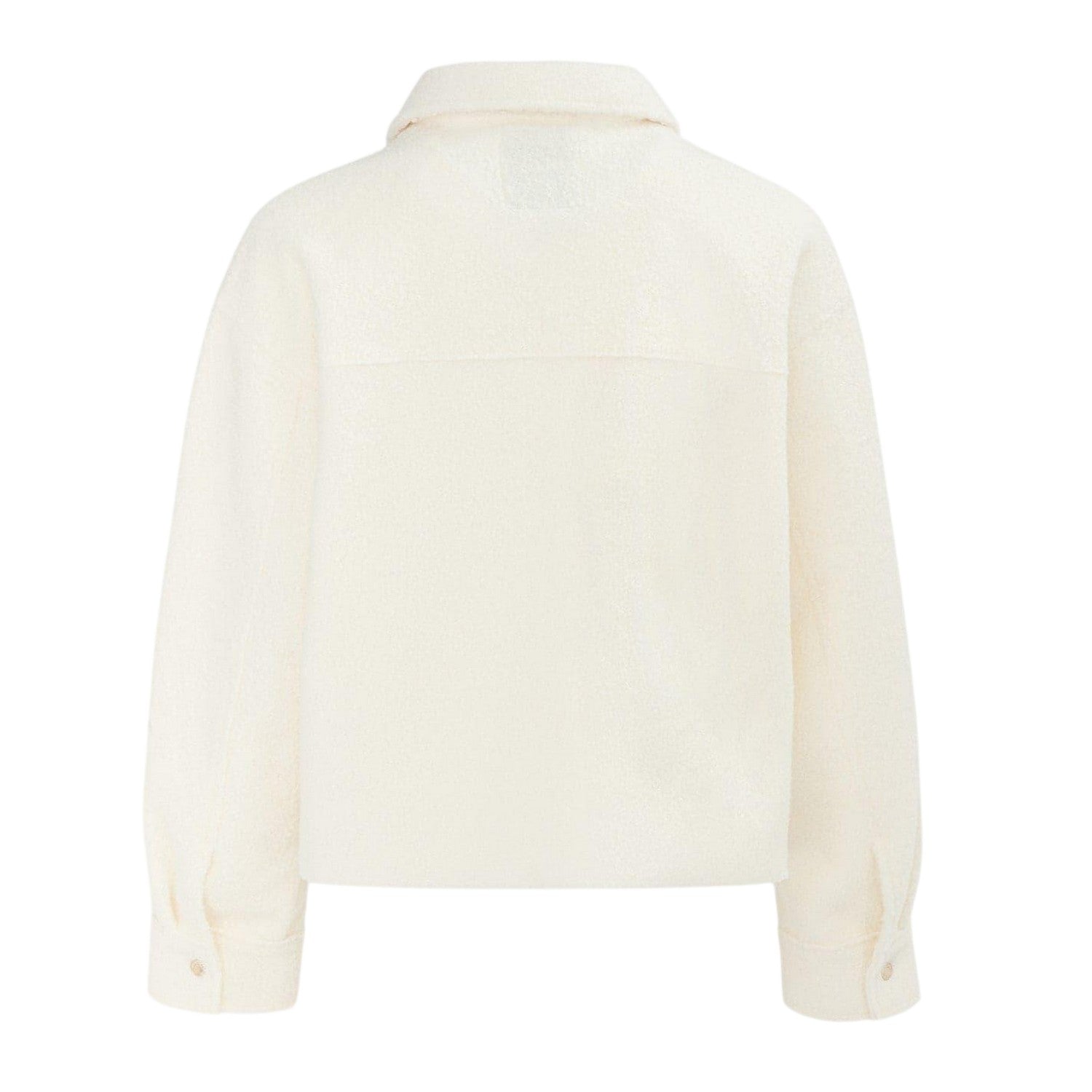 Cream - Back - Firetrap Womens-Ladies Teddy Fleece Cropped Jacket