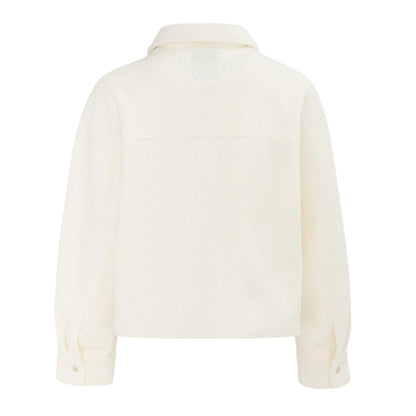 Cream - Back - Firetrap Womens-Ladies Teddy Fleece Cropped Jacket