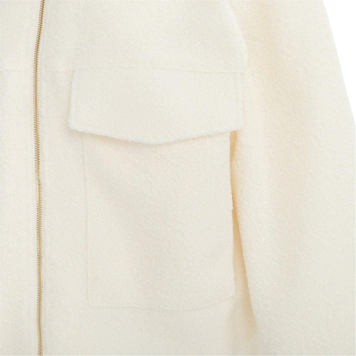 Cream - Pack Shot - Firetrap Womens-Ladies Teddy Fleece Cropped Jacket