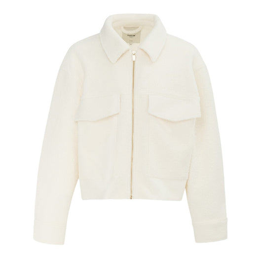 Cream - Front - Firetrap Womens-Ladies Teddy Fleece Cropped Jacket