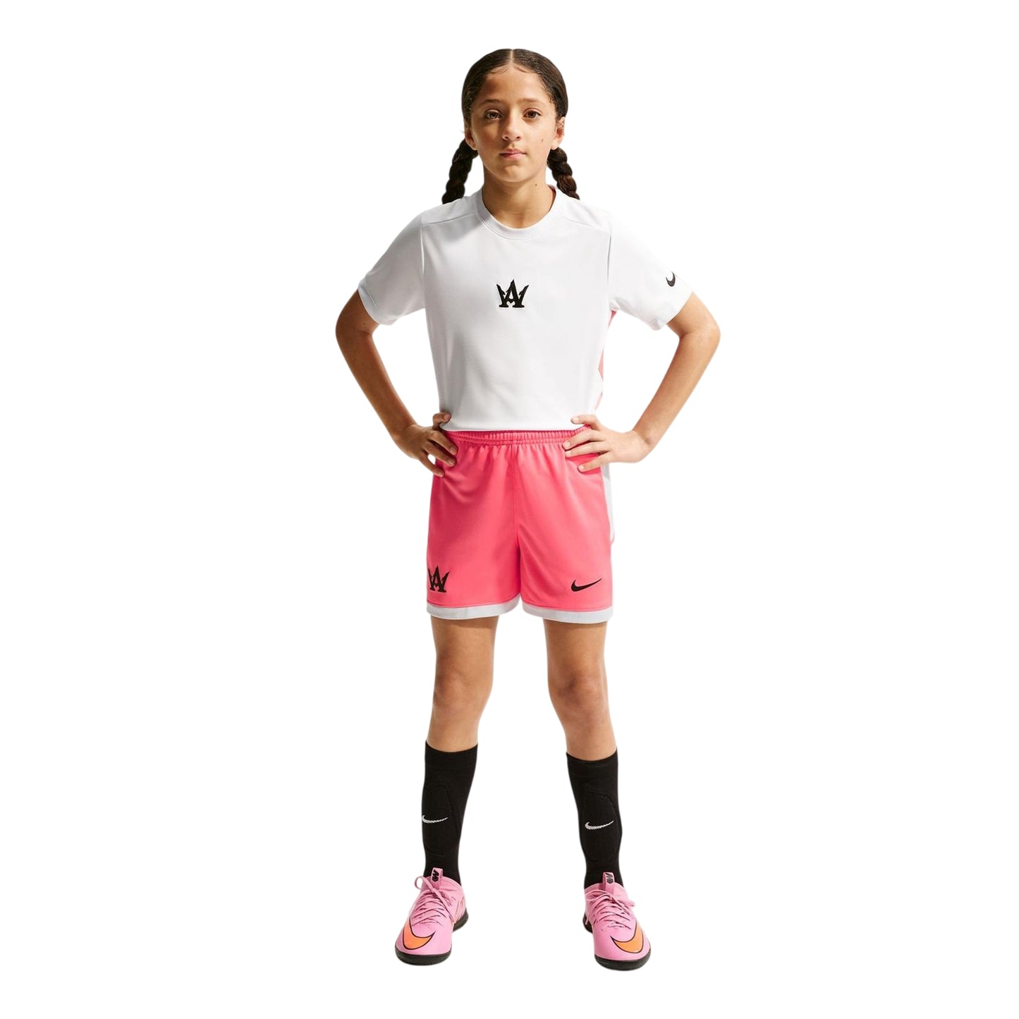 Coral - Side - Nike Childrens-Kids Alexiap Football Shorts