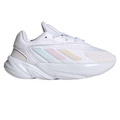 Cloud White-Almost Pink-Almost Blue - Back - Adidas Childrens-Kids Ozelia Trainers