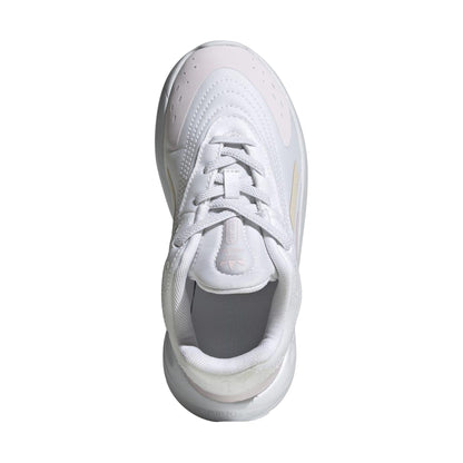 Cloud White-Almost Pink-Almost Blue - Front - Adidas Childrens-Kids Ozelia Trainers