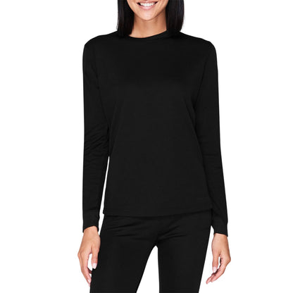 Black - Side - Campri Womens-Ladies Thermal Top