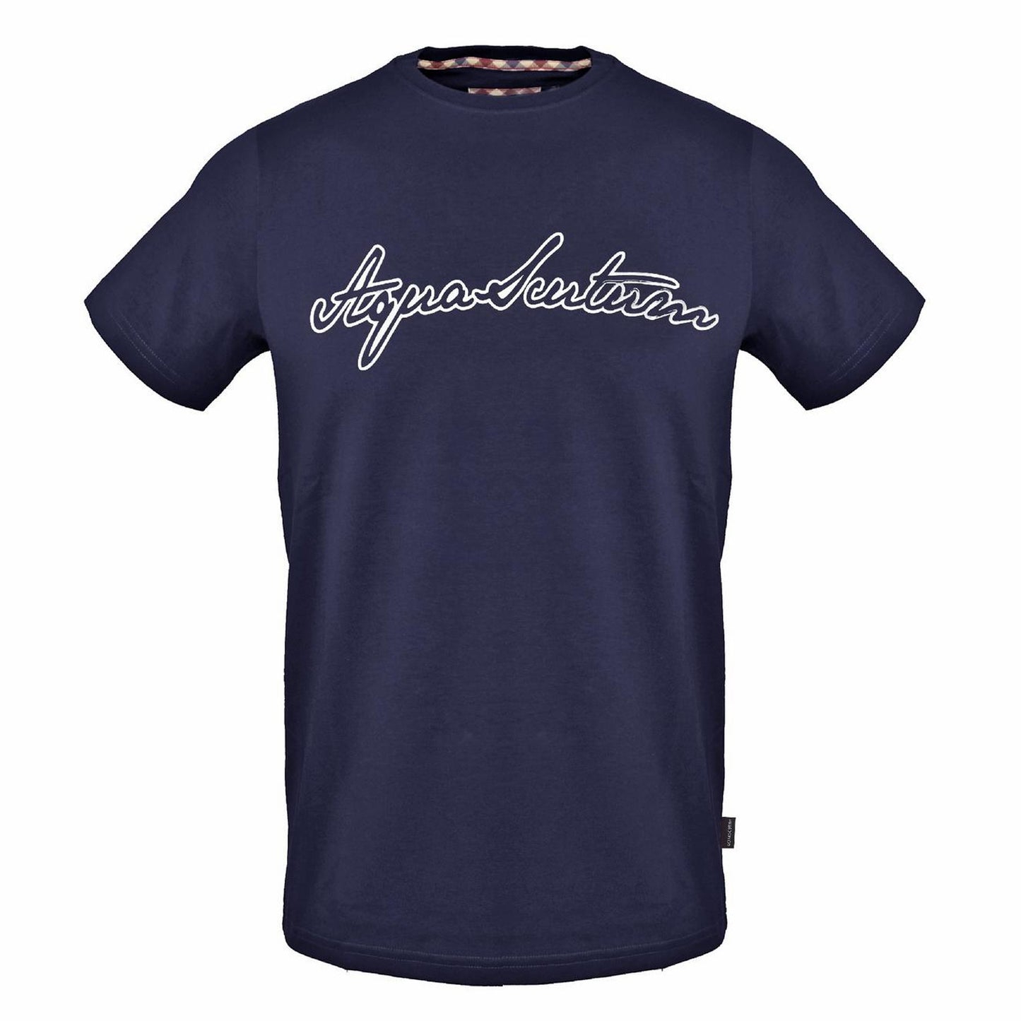 Navy - Front - Aquascutum Mens Script Regular T-Shirt