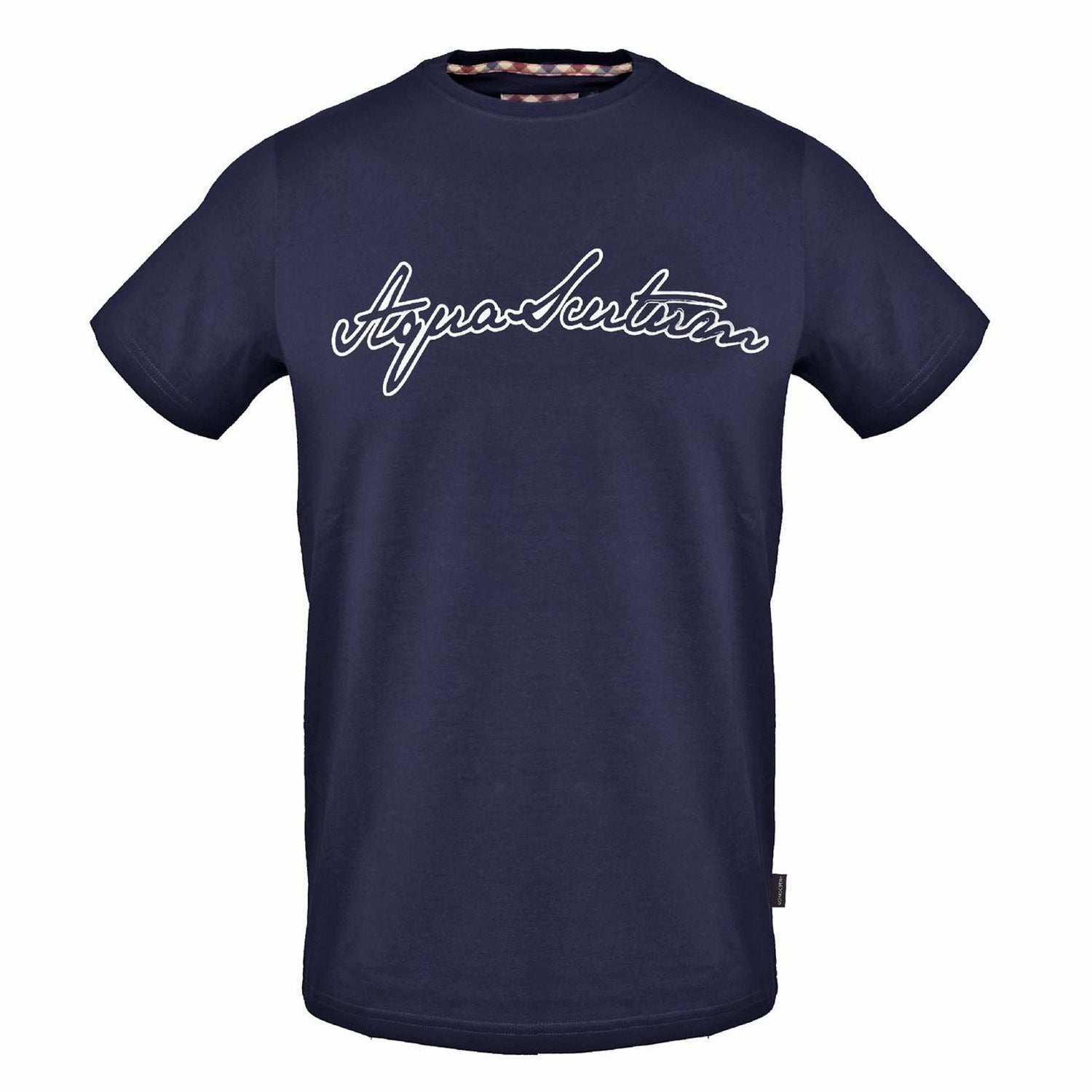 Navy - Front - Aquascutum Mens Script Regular T-Shirt