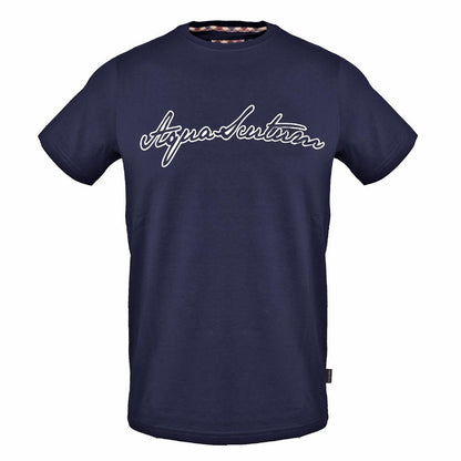 Navy - Front - Aquascutum Mens Script Regular T-Shirt