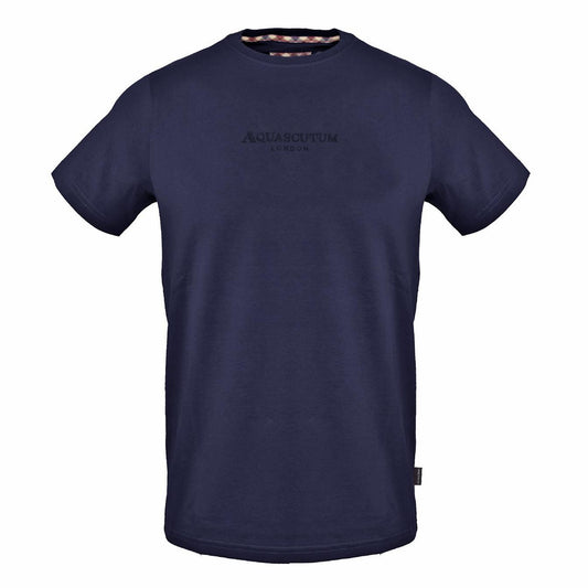 Navy - Front - Aquascutum Mens Logo Regular T-Shirt