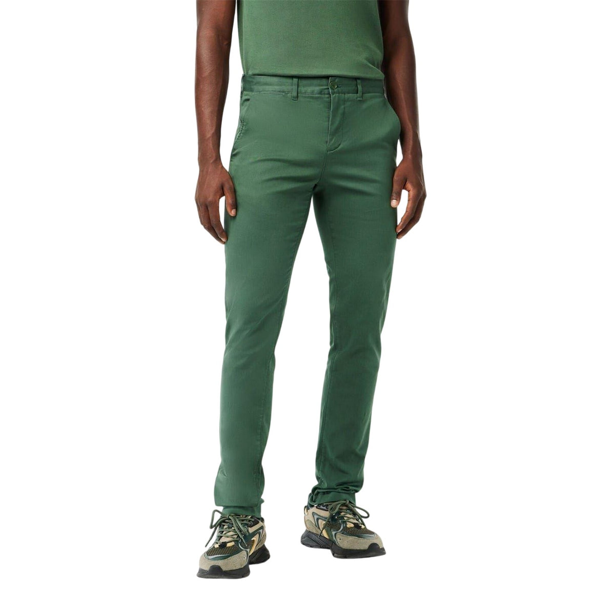 Sequoia Green - Front - Lacoste Mens Organic Cotton Slim Chinos