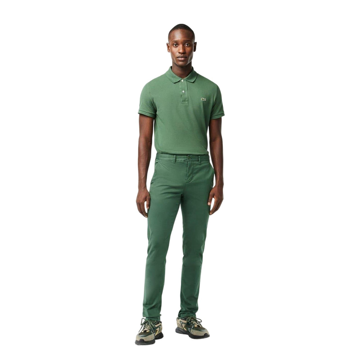 Sequoia Green - Side - Lacoste Mens Organic Cotton Slim Chinos