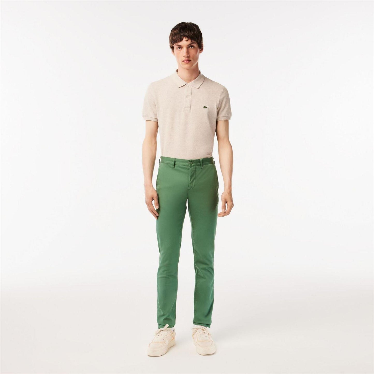Green - Front - Lacoste Mens Organic Cotton Slim Chinos
