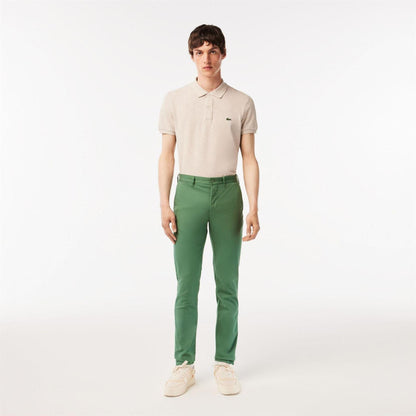 Green - Front - Lacoste Mens Organic Cotton Slim Chinos