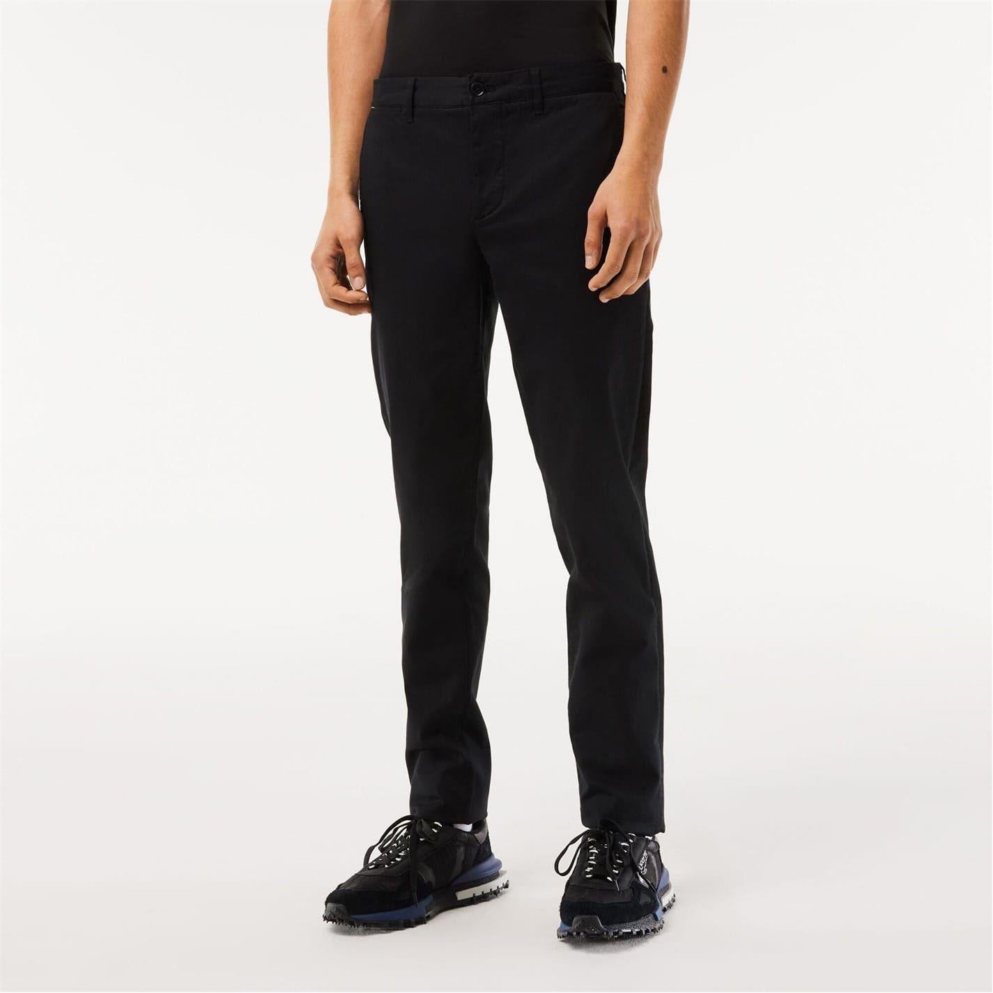 Black - Back - Lacoste Mens Organic Cotton Slim Chinos
