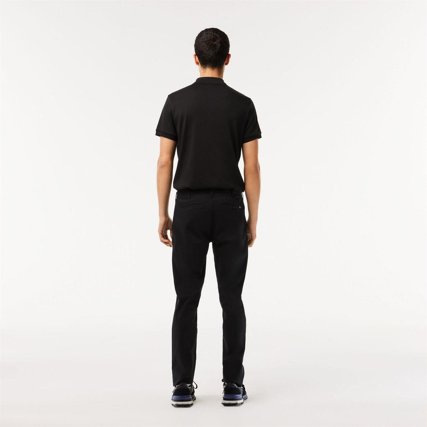 Black - Side - Lacoste Mens Organic Cotton Slim Chinos