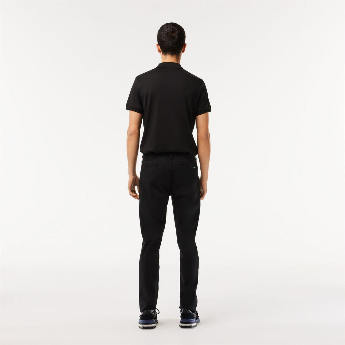 Black - Side - Lacoste Mens Organic Cotton Slim Chinos