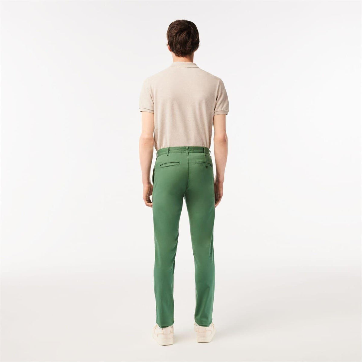 Green - Side - Lacoste Mens Organic Cotton Slim Chinos