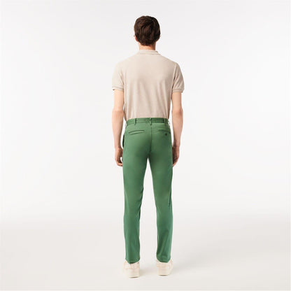 Green - Side - Lacoste Mens Organic Cotton Slim Chinos
