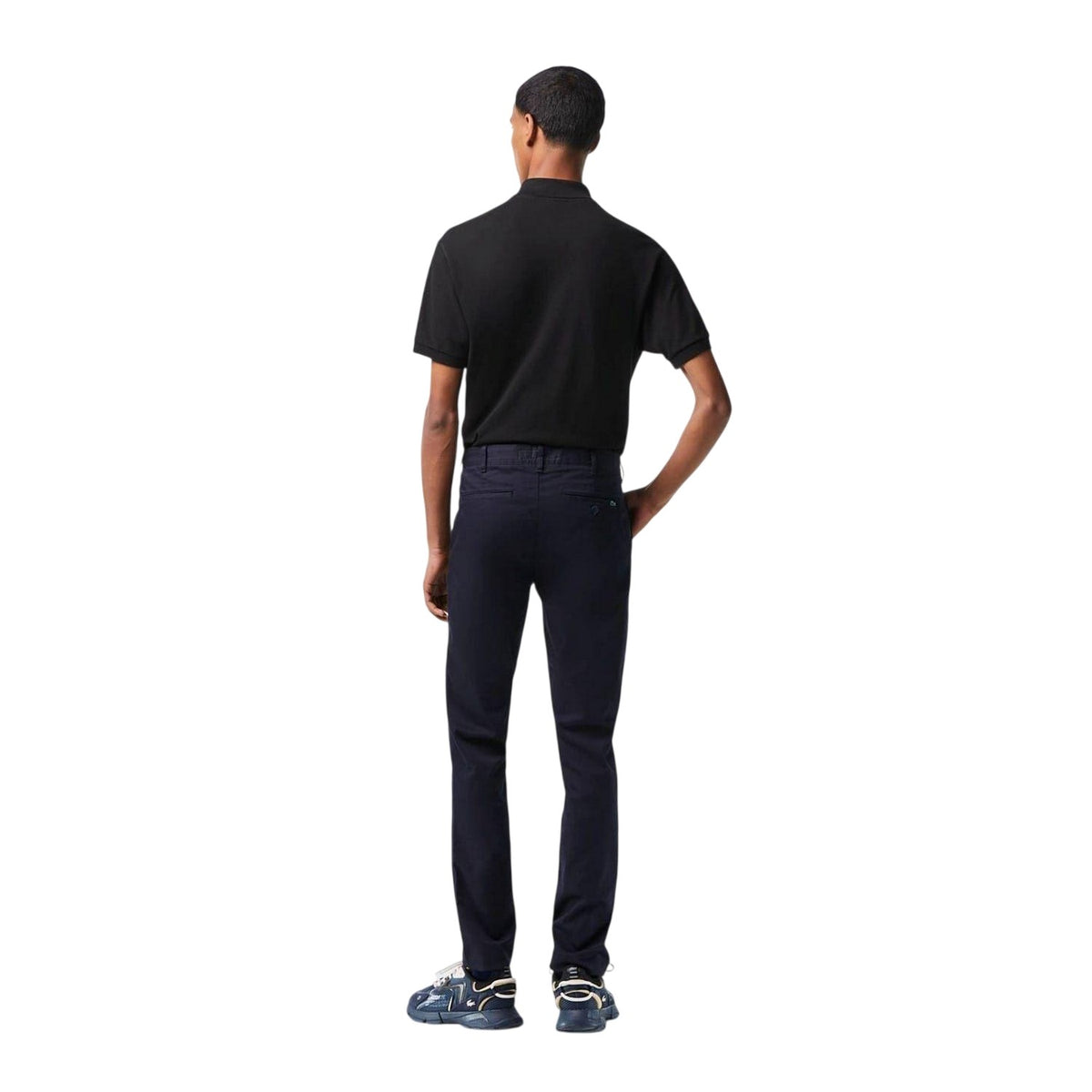 Navy - Back - Lacoste Mens Organic Cotton Slim Chinos