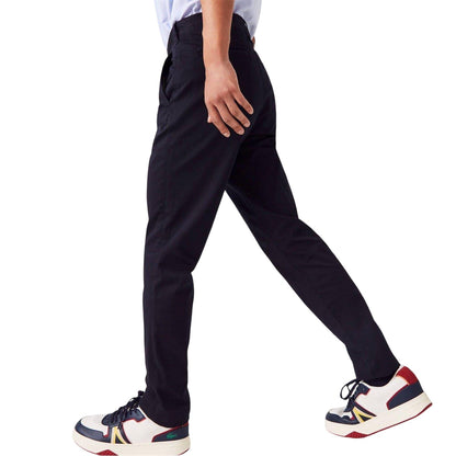 Navy - Side - Lacoste Mens Organic Cotton Slim Chinos