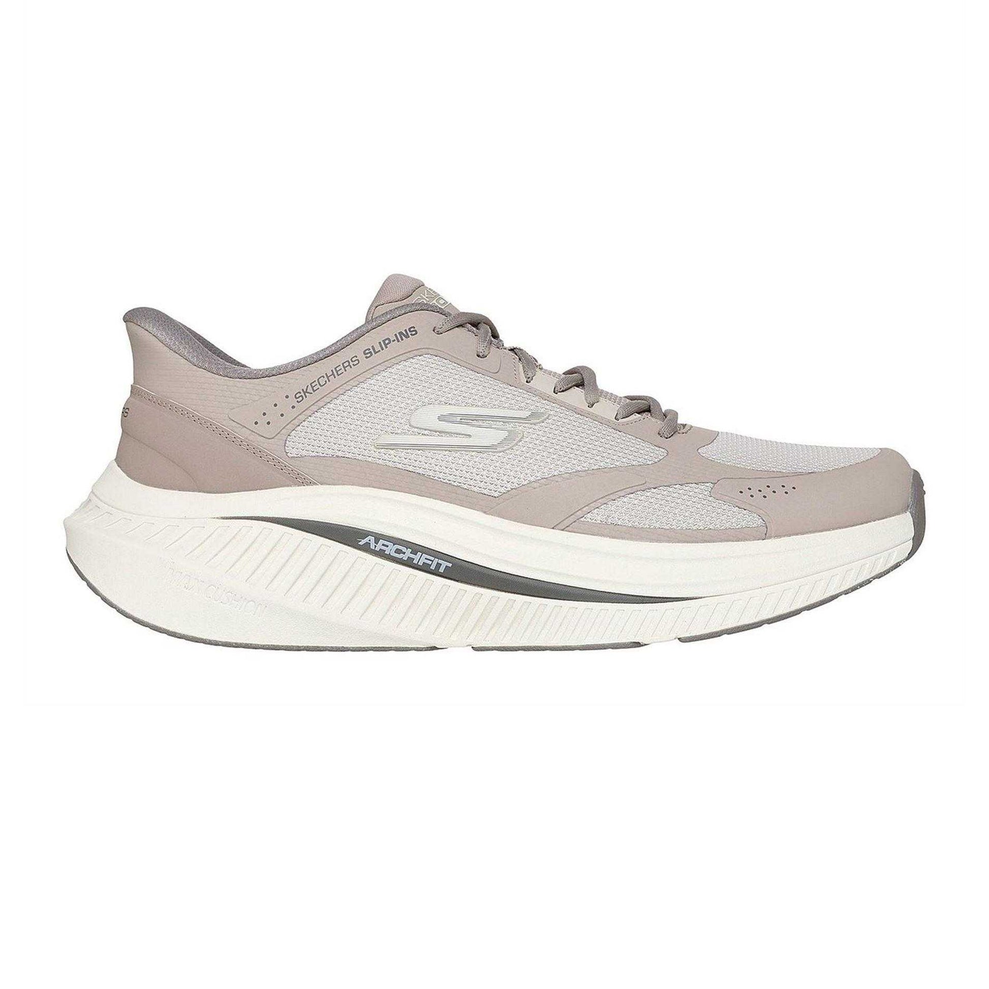 Taupe - Side - Skechers Mens Go Walk Max Arch Fit Walking Shoes