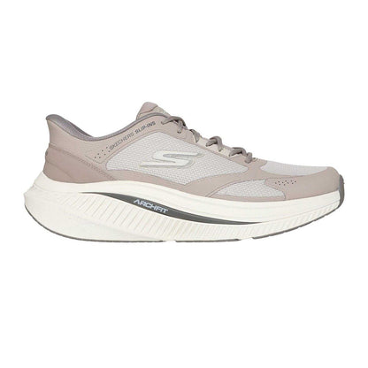 Taupe - Side - Skechers Mens Go Walk Max Arch Fit Walking Shoes